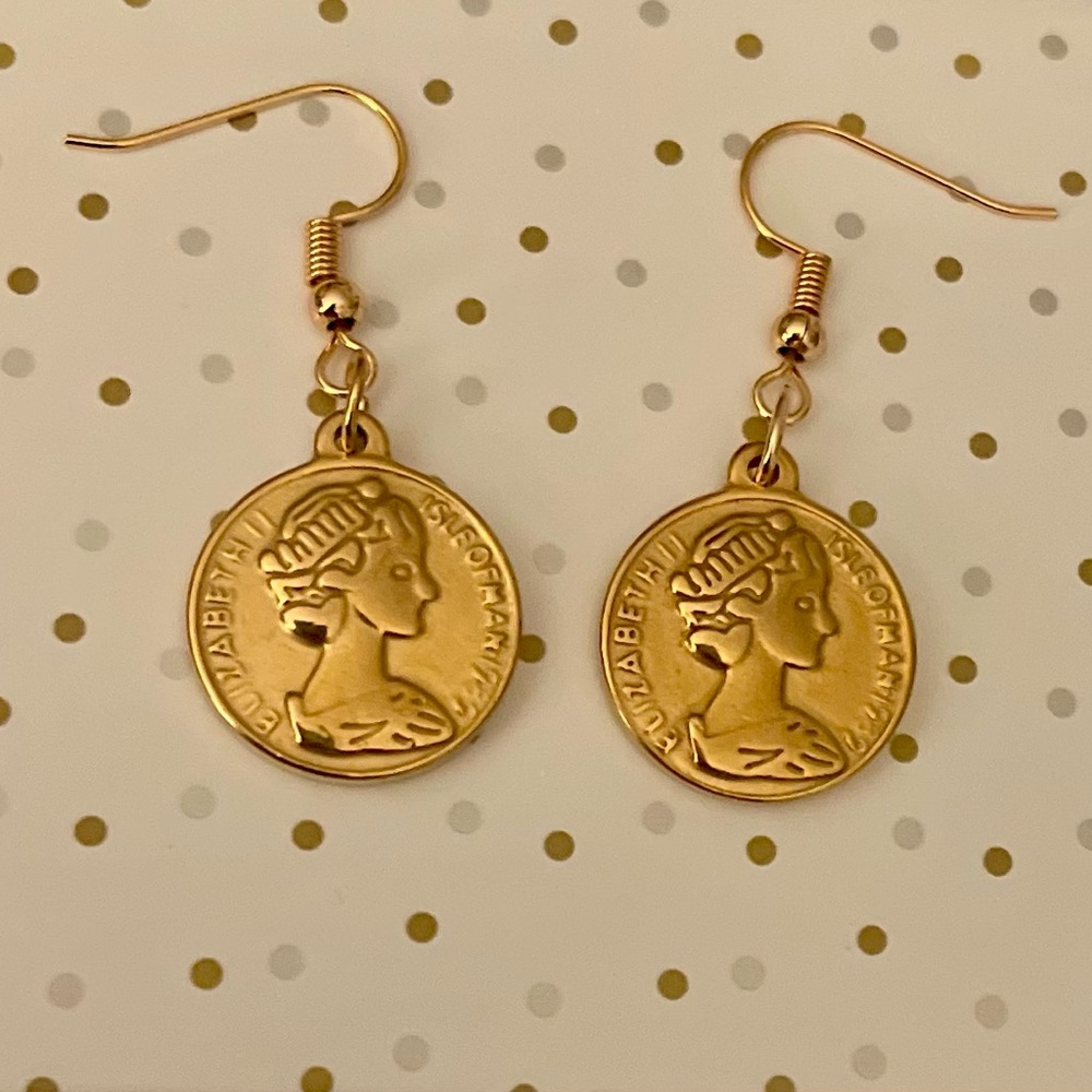 2 for $30
Gold Antique Coin Earrings